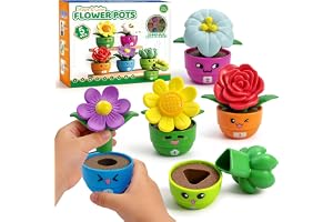 Meemazi Flower Garden Toddler Toys, Kids Gardening Building Toy, Color Shape Sorting & Matching Game, Montessori Stacking Sensory Learning Toys, 2 Year Old Girl Birthday Gift
