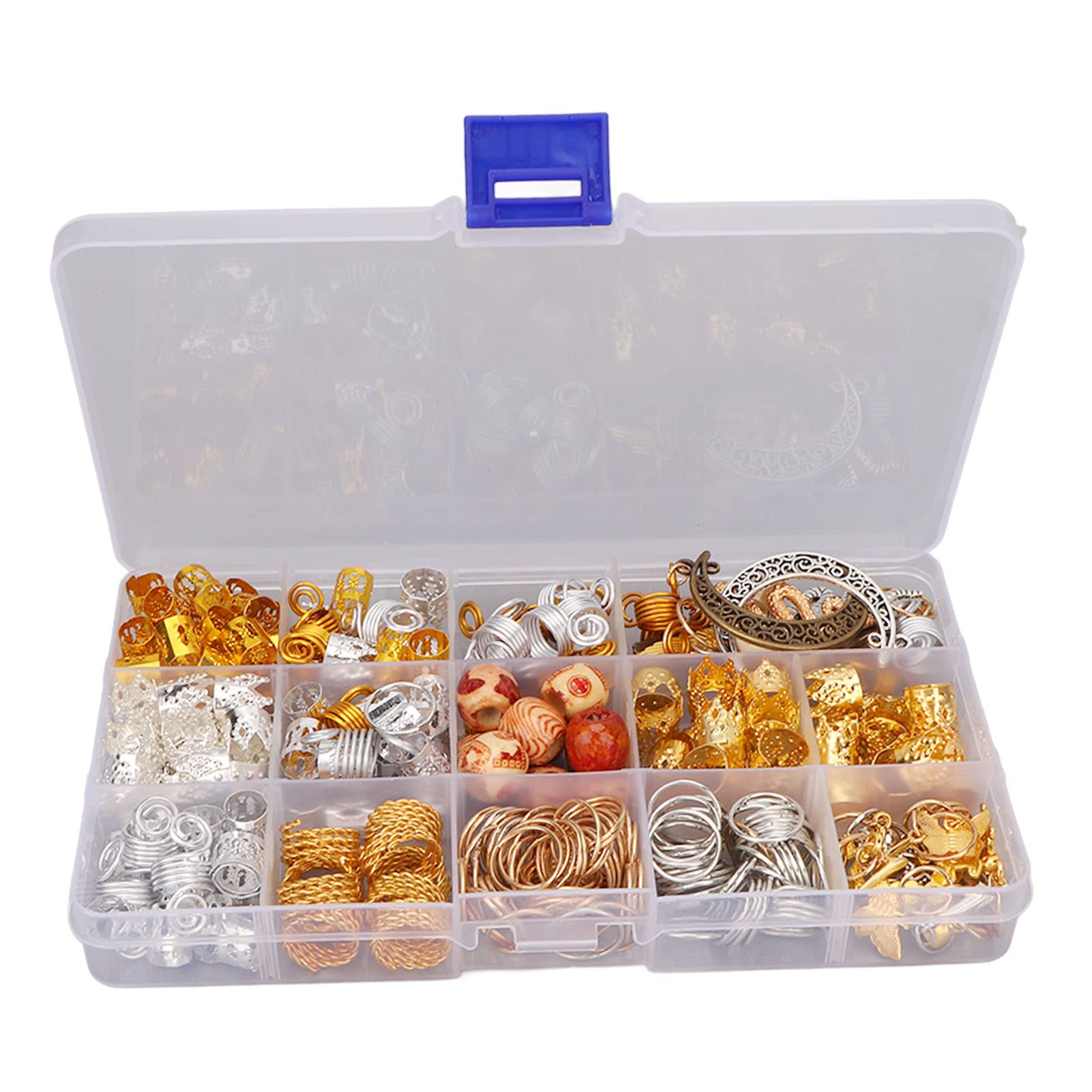 YUYTE Dreadlock Accessories, Hair Jewelry for Braids, Exquisite Dreadlocks Hair Rings Alloy Jewelry Including Beads Conch Pearl Wing Butterflies Gold Spring Tortoise