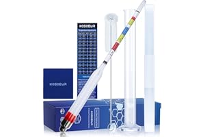 Hydrometer Alcohol Test Kit, Specific Gravity Hydrometer for Wine, Beer, Mead, Kombucha & Cider, Hydrometer for Wine Making, 