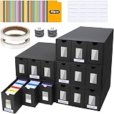 ATPWONZ Trading Card Storage Box, 15000+ Cards Deck Box for MTG Commander, Trading Cards Organizer with 48 Card Dividers, Labels &amp; Tapes, Visible Card Deck Boxes for MTG TCG PTCG Sport Cards