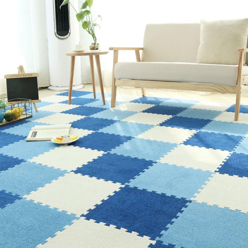 JIEJINGMI Decorative rugs,Stitching carpet Foam mat Children Tatami Home Suede Game blanket Thickening Not-Slip Bedroom Climbing mat-CO
