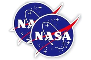 EDESIGN 2-Pack NASA Stickers for Car Window Bumper Helmet Tumbler Laptop Smartphone or Any Smooth Surface - Weatherproof Decal Sticker - 3 inch