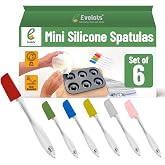 Evelots 6-Piece Mini Spatula Set, Small Silicone Spatulas for Baking | Small BPA-free silicone utensils resist heat up to 446&deg;F; ideal for mixing, scraping, spreading &amp; reaching jars and bowls.