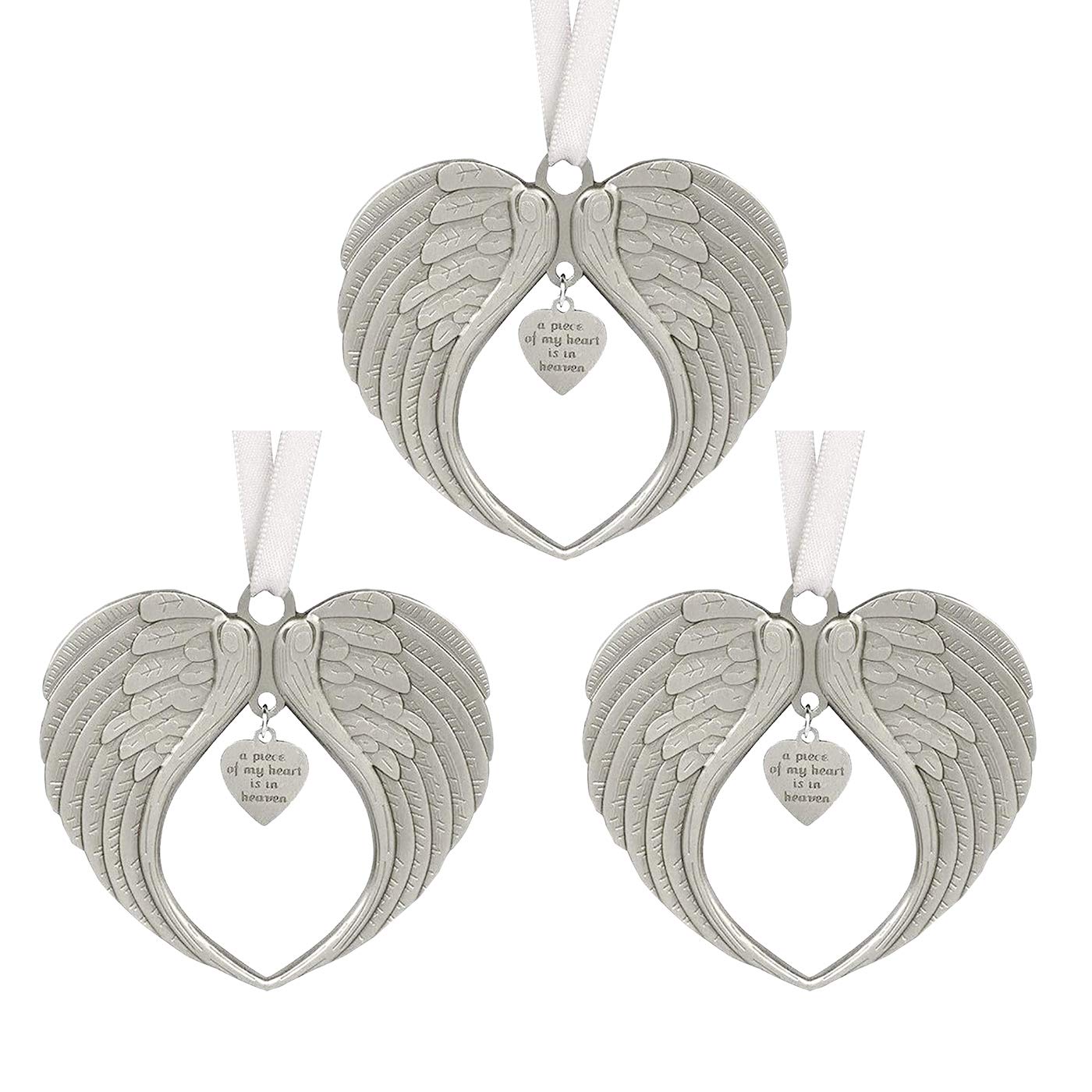AIXITONG 3 Pcs Angel Wings Memorial Ornament Hanging Bauble Stylish Tree Hanging Pendants for Tree in Our Memory Hanging Ornaments Home Decor Gifts