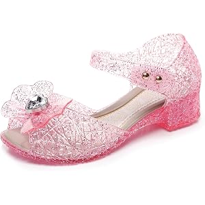 BVKHR Girls Jelly Sandals Princess Mary Jane Dress Up Shoes for Cosplay Party Birthday Toddler Little Girls