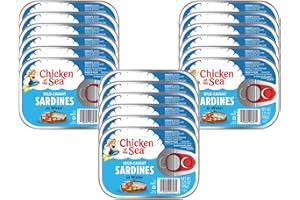 Chicken of the Sea Sardines in Water, 3.75 Ounce Cans (Pack of 18), Wild Caught Canned Sardines