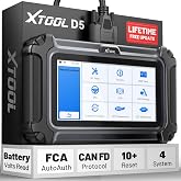 XTOOL Car Scanner D5 OBD2 Scanner ABS SRS Check Engine Code Reader 10 Reset | Throttle Body Relearn Scan Tool EPB Service ABS Bleed 4 Systems Diagnostic Tool for Car and Truck with Live Data Free Update