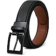 AWAYTR Reversible Kids Belts for Boys - Black and Brown Leather Belt for School Uniform Casual Jeans