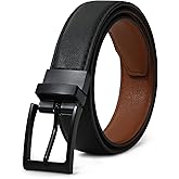 AWAYTR Reversible Kids Belts for Boys - Black and Brown Leather Belt for School Uniform Casual Jeans