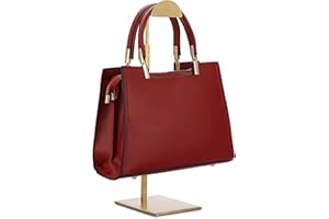 JuxYes Adjustable Handbag Display Rack Stainless Steel Handbag Display Stand Tabletop Freestanding Purse Rack Single Hanging 