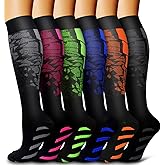 Bluemaple 6 Pack Copper Compression Socks for Women and Men Circulation-Best Support for Medical, Running,Nursing,Athletic