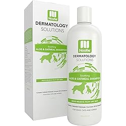 Oatmeal Dog Shampoo with Soothing Aloe by Nootie - Best for All Pets including Dogs, Cats, and Horses - 100% All Natural Deodorizing Soap Free Formula Provides Itchy Skin Relief - 16 Oz.