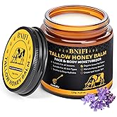 BNIFI Tallow and Honey Balm for Face Beef Tallow for Skin Organic Grass-Fed Beef Tallow Balm for Face Body Moisturizer (Lavender)