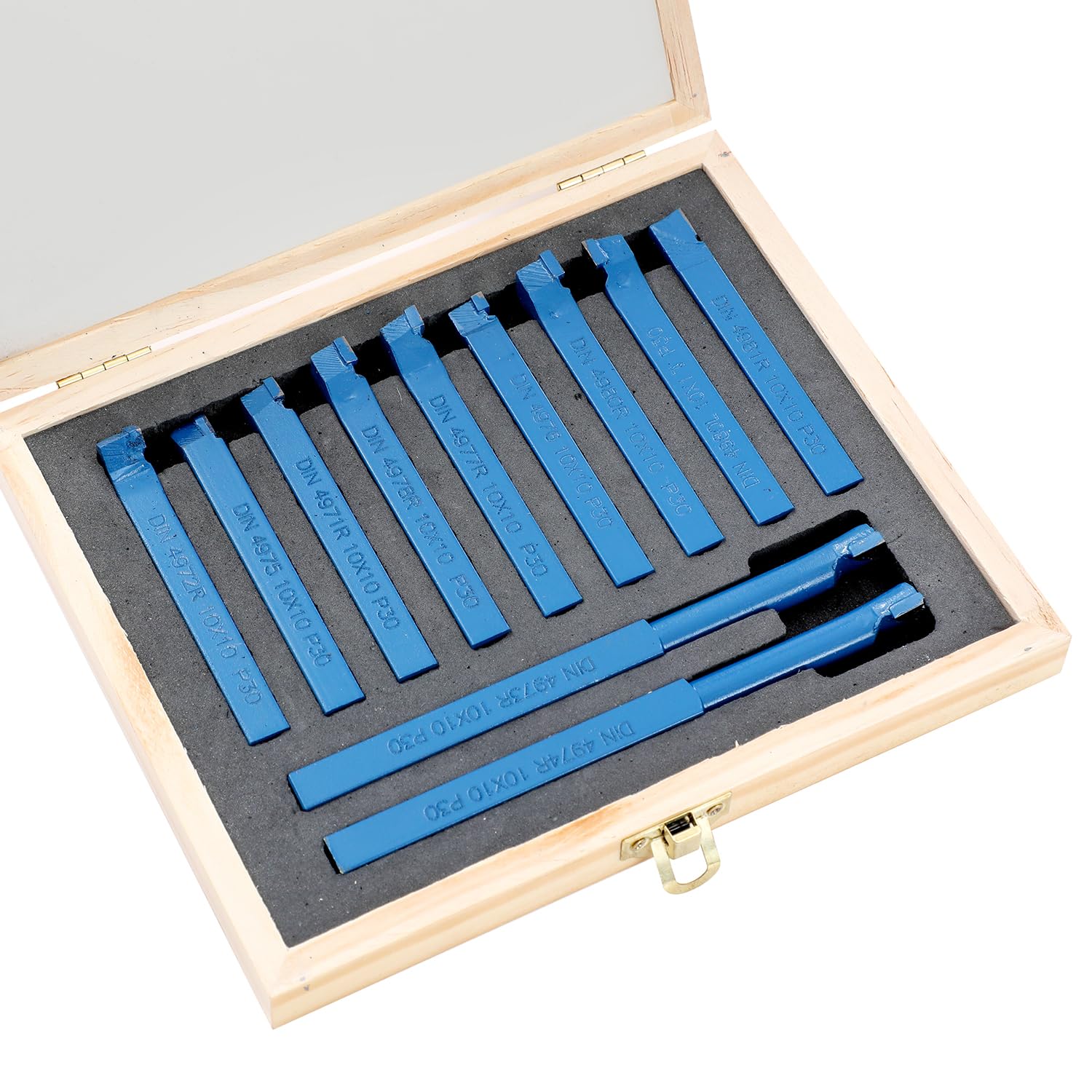 KATSU Lathe Turning Milling Cutting Tool Set 11 Pieces 10mm Cemented Carbide Tip Tipped Brazed Boring Welding Cutter for Lathes CNC Metalworking Engineering 11011810