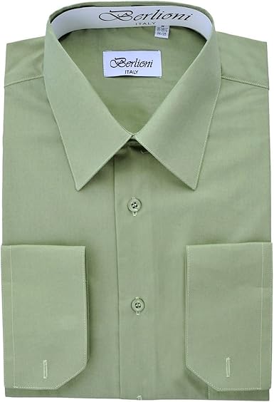 Sage green dress shirt mens Clearance