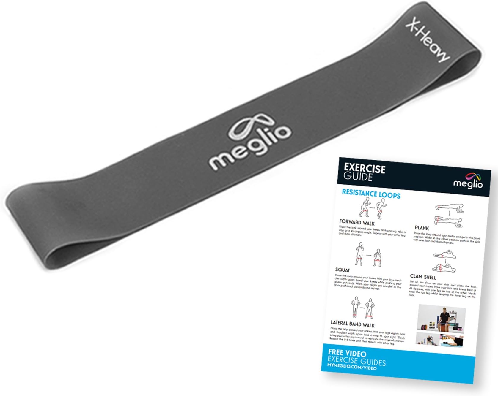 Meglio Resistance Bands, Non-Latex Exercise Resistance Bands loops for Home, Office or Gym workouts, Skin Friendly Mini bands for Yoga, Pilates, Rehabilitation and Strength Training, for men and women