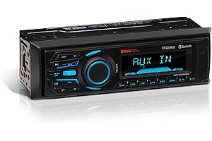 BOSS Audio Systems MR1308UABK Marine Boat Stereo – Single Din, Bluetooth, No CD DVD Player, AM/FM Radio Receiver, Aux-in, USB