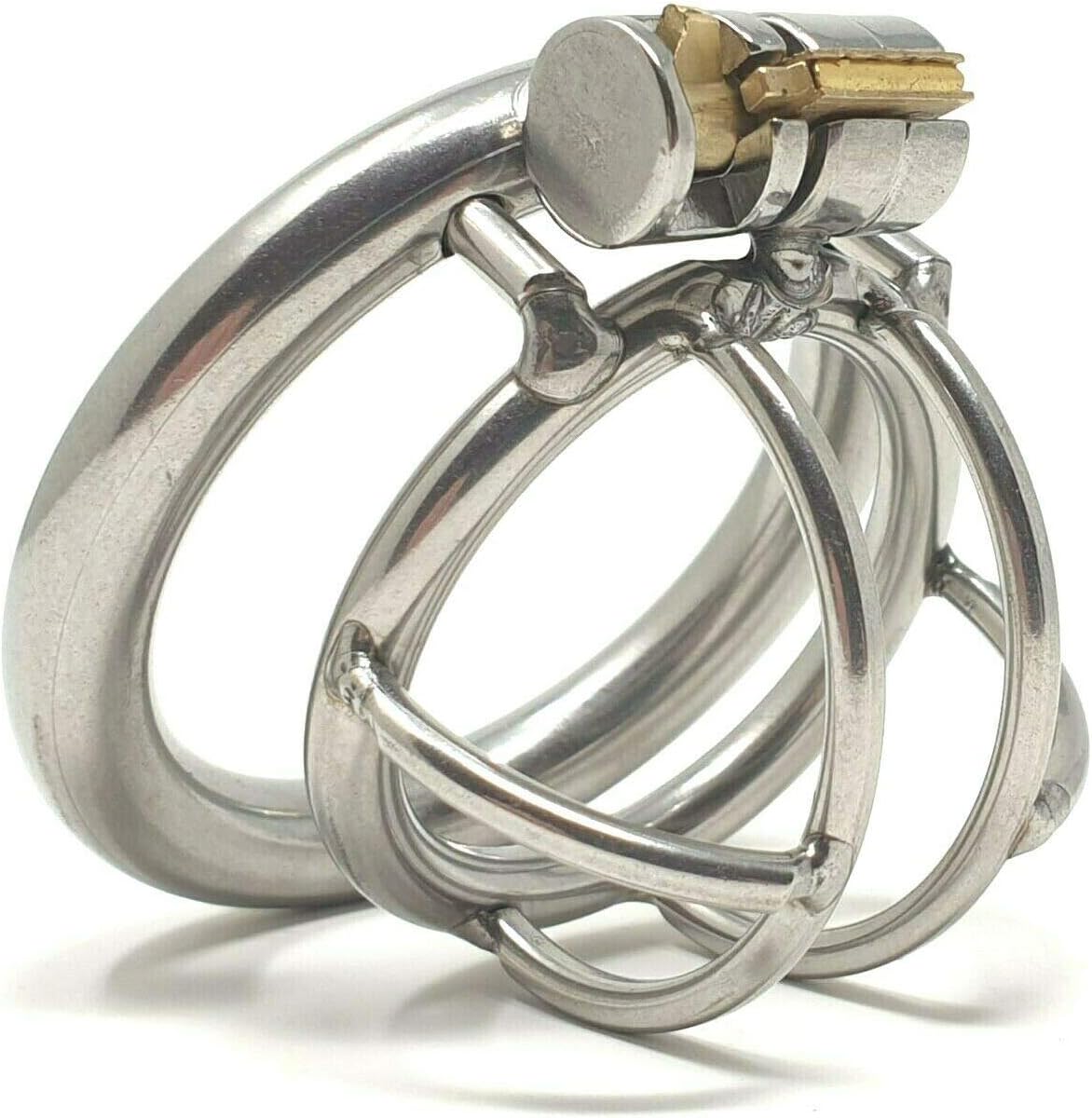 Bondage Masters Male Chastity Device with Ultra Short Lightweight Cage, Black