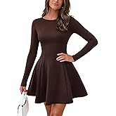 BTFBM Fall Dresses for Women 2026 Elegant Classy Flowy A Line Long Sleeve Business Homecoming Cocktail Sweater Dress