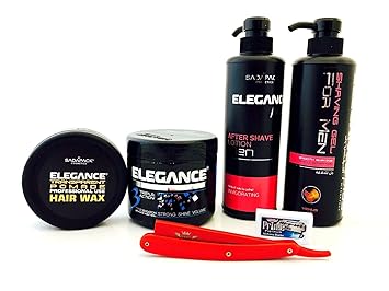 Amazon Com Elegance Barber Shaving And Hair Styling Combo Set Wax