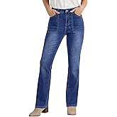 luvamia Bootcut Jeans for Women Trendy High Waisted Classic Boot Cut Stretchy Denim Pants Patch Pocket Trouser Jeans
