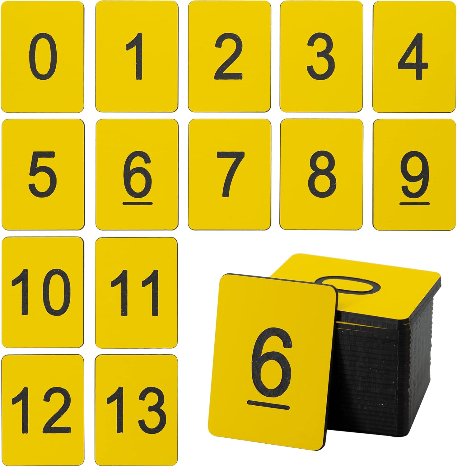 Address Signs - StayMax Rectangle Plastic Numbered Tags Number Disc Number Token (0-100, Yellow)