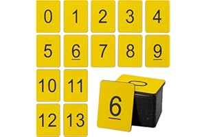 StayMax Rectangle Plastic Numbered Tags Number Disc Number Token (0-25, Yellow)
