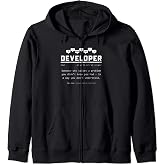 Developer Definition Funny Software Engineer Zip Hoodie