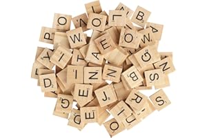 GNIEMCKIN 2000 PCS Wooden Letters, Wooden Tiles A-Z Capital Letters for Creative Crafting Projects, Making Alphabet Coaster, 