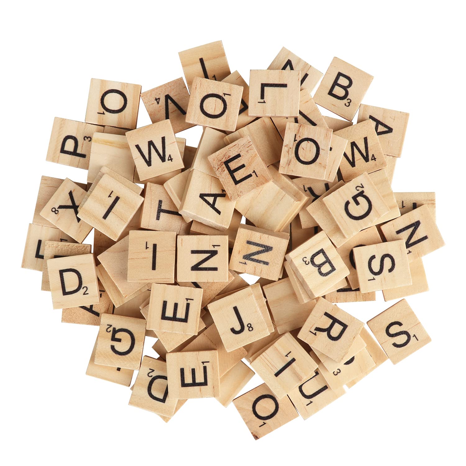View 1 of 2000 PCS Wood Letter Tiles, Wooden Scrable Tiles A-Z Capital Letters for Creative Crafting Projects, Making Alphabet Coaster, DIY Wood Gift Decoration