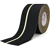S&X Anti Slip Tape 4 Inch x 60 Ft, 2X Longer Heavy Duty Grip Tape with Glow-in-Dark Strip, Outdoor Stair Treads Non-Slip for Steps Ramps Decks, Non Skid for Enhanced Safety