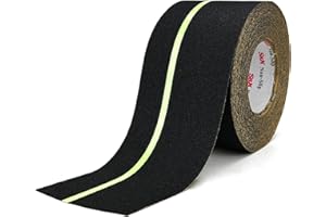 S&X Anti Slip Tape 4 Inch x 60 Ft, 2X Longer Heavy Duty Grip Tape with Glow-in-Dark Strip, Outdoor Stair Treads Non-Slip for Steps Ramps Decks, Non Skid for Enhanced Safety
