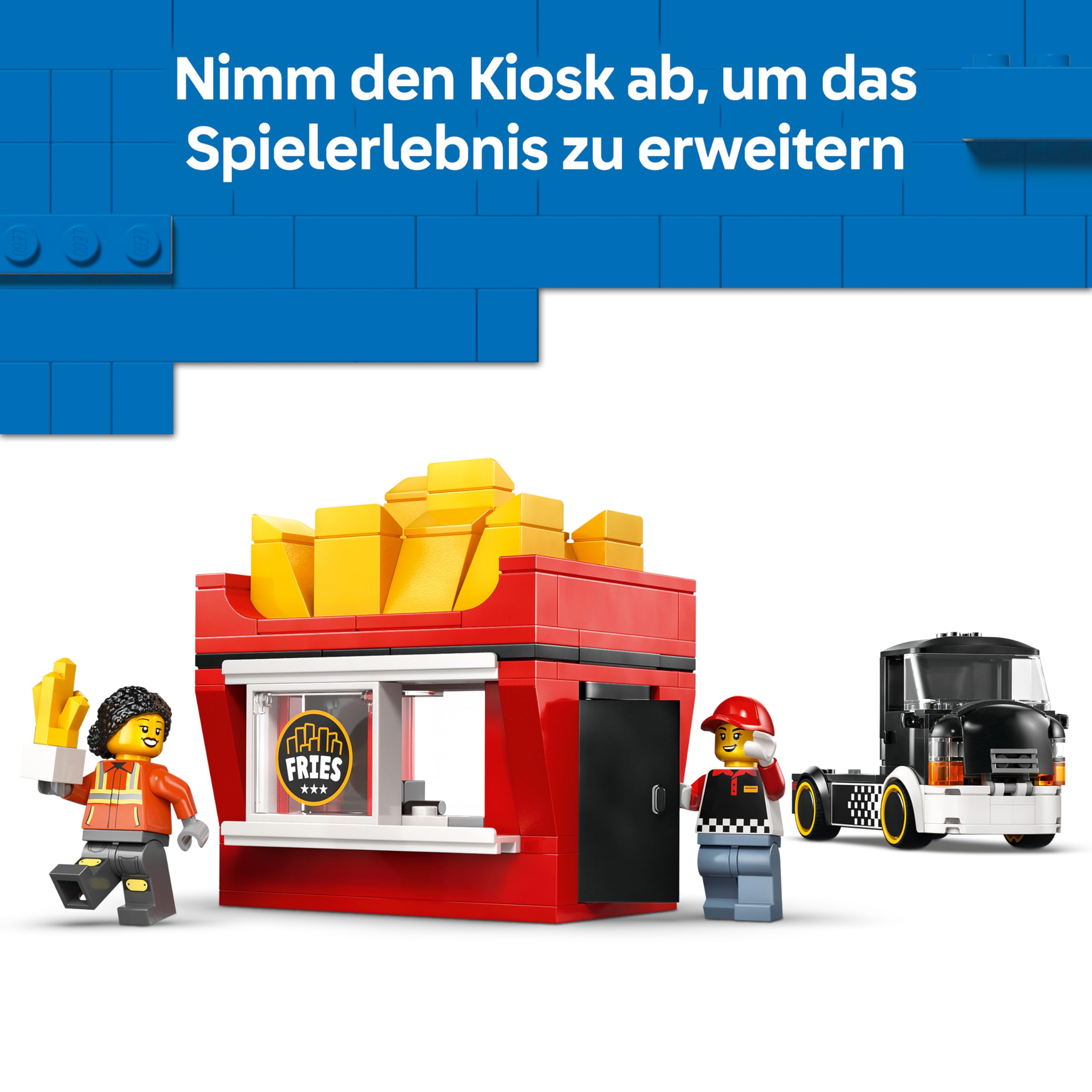 LEGO City Pommes-Truck - Spielzeug Fahrzeug Modellbau mit abnehmbarem Verkaufsbereich, 2 Minifiguren und Zubehör - Geburtstagsgeschenk für Jungen ab 5 Jahren - 60488 3