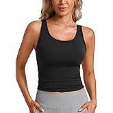 CRZ YOGA Butterluxe Double Lined Tank Tops for Women - Workout Casual Scoop Neck Racerback Crop Sleeveless Shirt