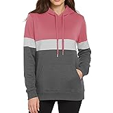 AURUZA Hoodies for Women Sweatshirt with Pocket, Women's Long Sleeve Loose Fit Pullover Hooded Drawstring Tunic Top
