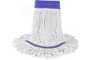 Loop End Commercial String Mop Head, String Cotton mop Heads, 6 Inch Headband, Mop Head Replacement for Home, Highly Absorben