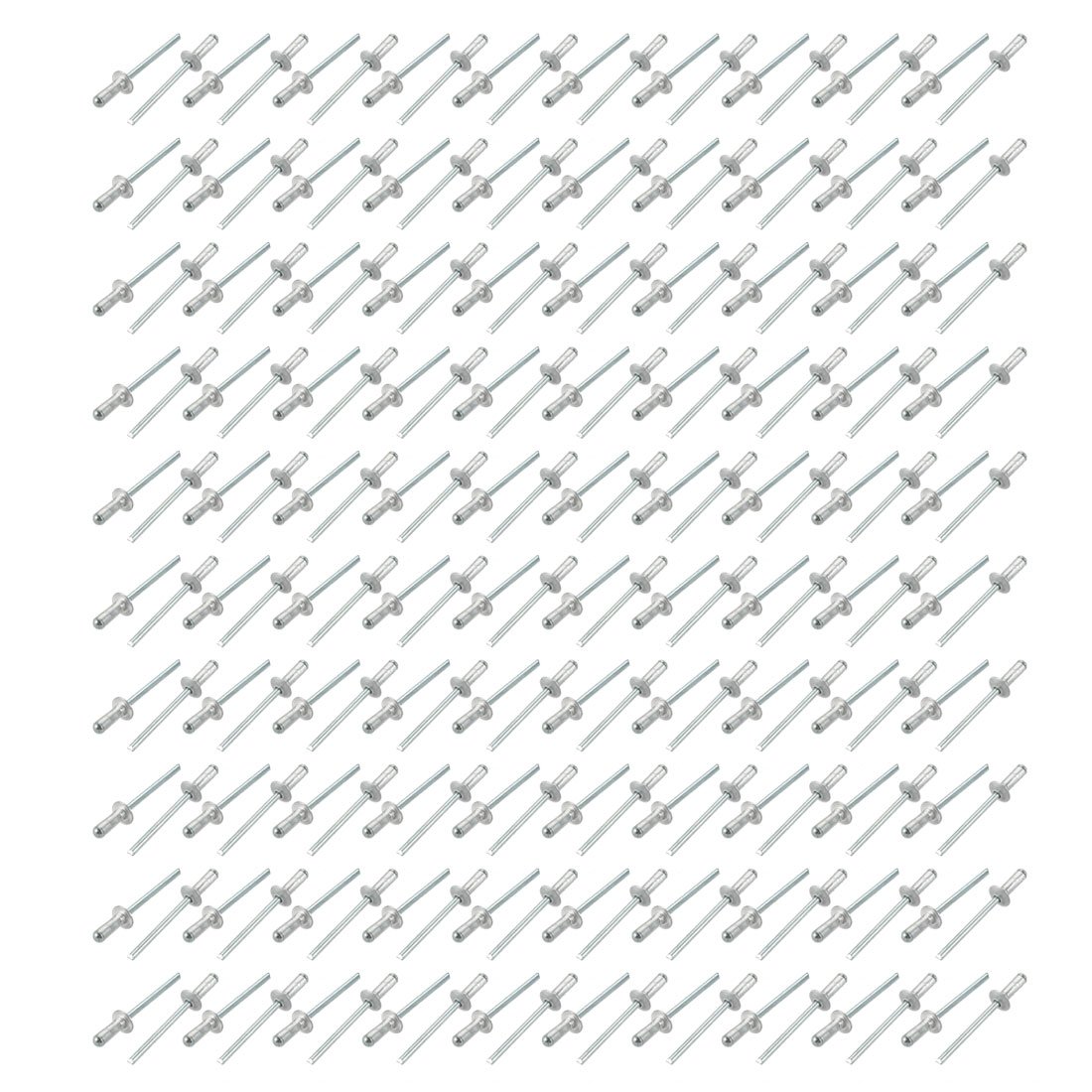 Sourcingmap 200 Pcs 4mm x 10mm Aluminum/Steel Open Type Blind Rivets