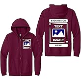 Gildan Custom Full-Zip Hoodie – Unisex Personalized Heavy Blend Zip Up Sweatshirt Jacket for Men, Women – Add Your Image Text