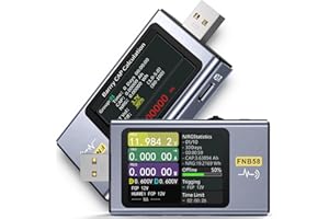 WESTOBIG 【Upgraded Model] FNIRSI USB Tester with Bluetooth, USB Power Multimeter 4-28V 7A LCD USB A&C Voltage Current Power Tester Fast Charge Detection Capacity Measurement, PD2.0/PD3.0,QC2.0/QC3.0