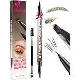 iMethod Eyebrow Pen - Eyebrow Pencil,2-in-1 Eyeliner Dual-Ended Brush-Tip Microblading 4d Eyebrow Pencils for women,Long Lasting Waterproof Hair-Like Brow Pencil,with Eyebrow Brush,Brown