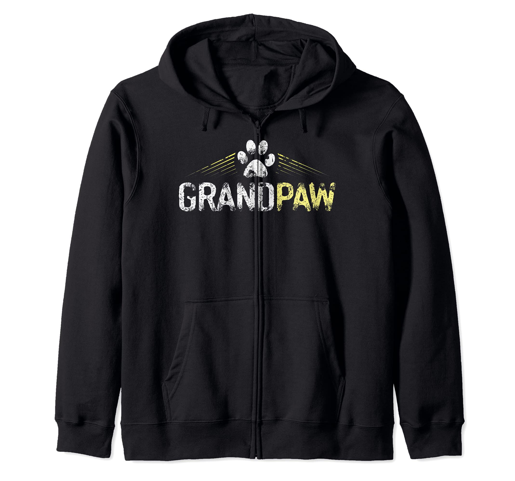 Funny Vintage Dog GrandPaw pet Dog lover grandpa Zip Hoodie