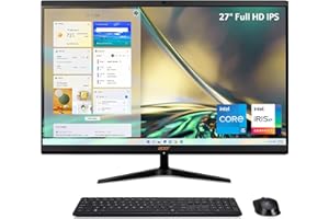 2022 Acer 27-inch FHD IPS All-in-One AIO Desktop PC Intel 4-Core i5-1135G7 Iris Xe Graphics 16GB DDR4 RAM 512GB SSD WiFi AX B