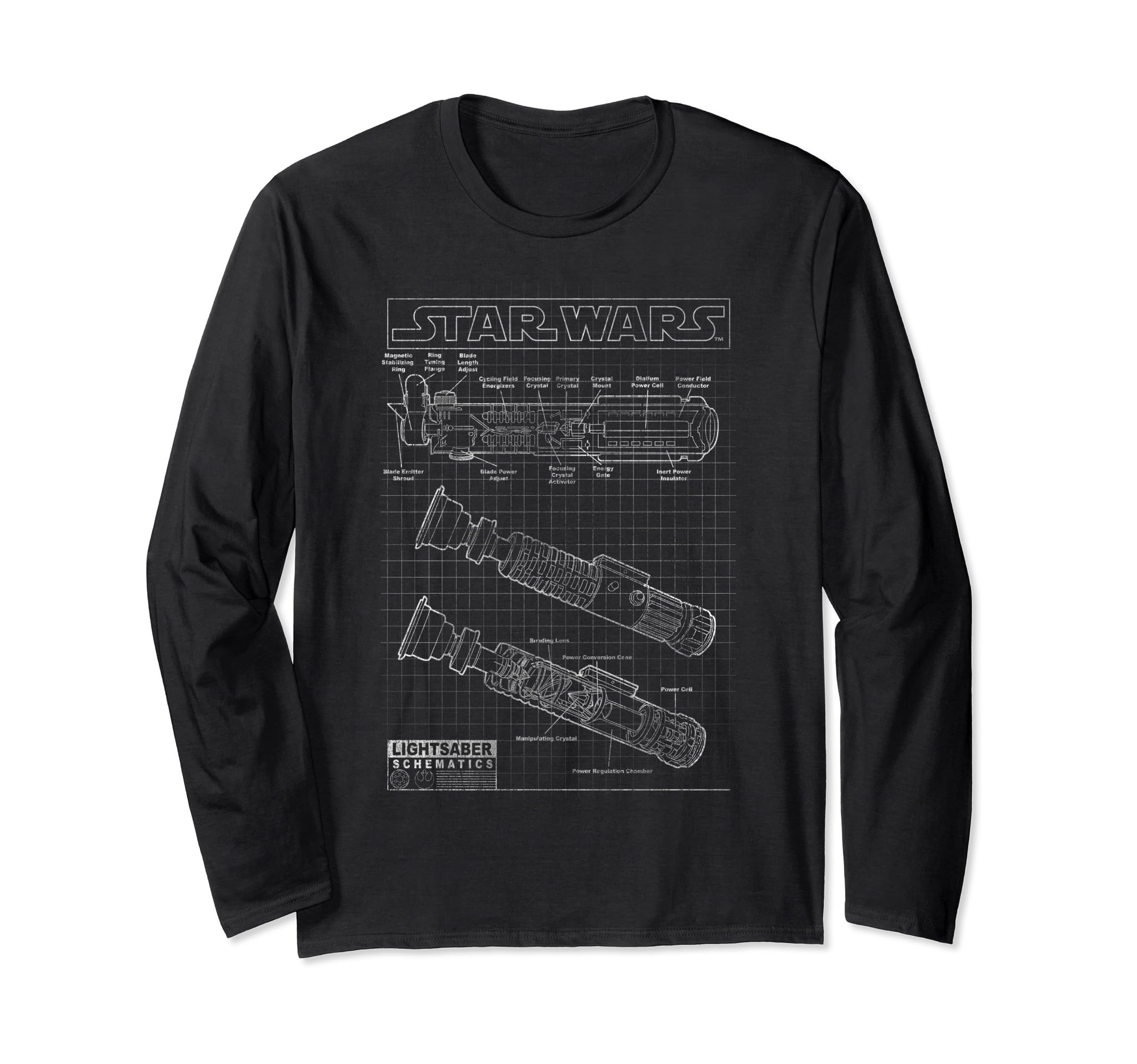 Star Wars Lightsaber Schematics Classic Long Sleeve T-Shirt