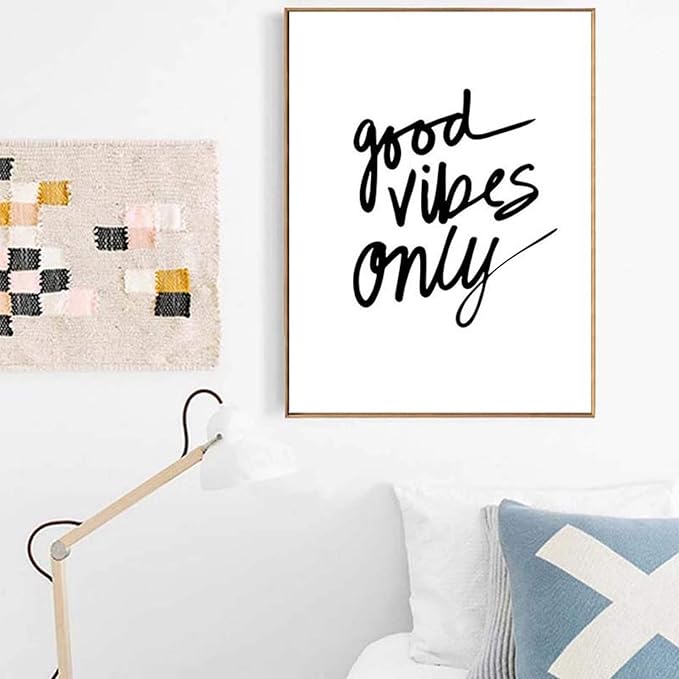 DIARQT Póster de Arte de Pared Good Vibes Only Lienzo Pinturas nórdicas