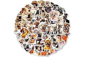 CAQZL 50 PCS Fun Dog Stickers,Cute Sticker, Dog Sticker,Waterproof Mixed Stickers,Vinyl Stickers Pack Decals for Water Bottle