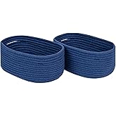 CubesLand Storage Basket, Cotton Rope, Navy Blue, 2 Pack, Organizing/Storage, Closet, Shelves, Decorative