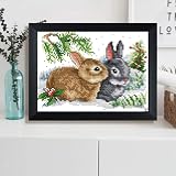 YANCONGLIDEYAN Cross Stitch Kit 11CT Stamped Beginners Pre-Printed Rabbits view 7