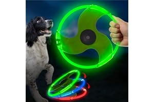 Vizbrite LED Dog Flying Disc, Rechargeable LED Light Dog Flying Disc Flyer Pet Toys, Glow in The Dark Pet Toy with 3 Light Models, Pet Training Throwing Playing for Physical Exercise