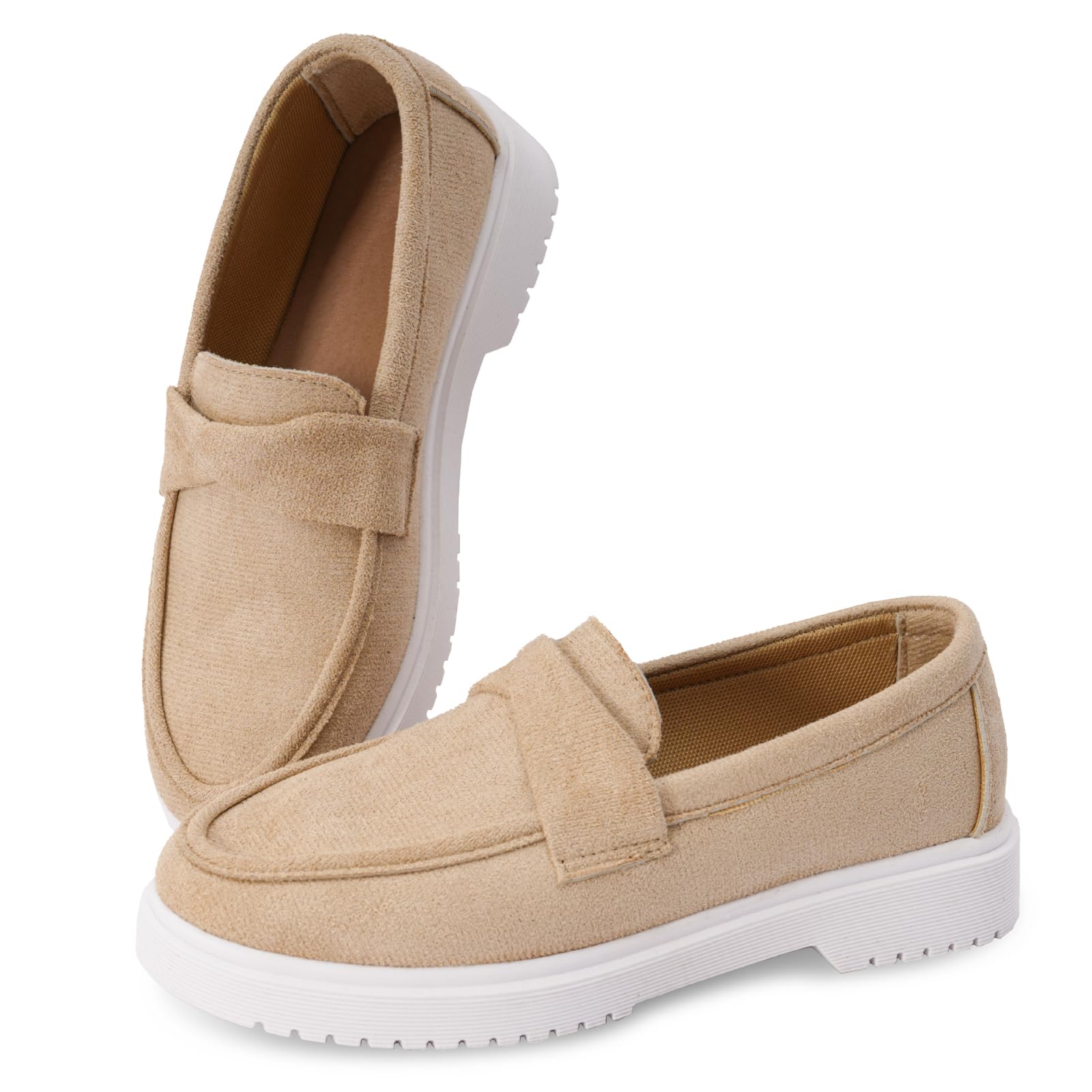 Women's Casual Slip-On Loafers – Lightweight Cushioned Walking Flats with Soft Fabric Upper and Rubber Sole, Comfy Everyday Shoes for Work & Weekend (Adult, Women, 7, Numeric, US Footwear Size System, Medium)