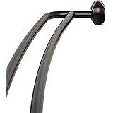 Zenna Home FBA_E35604HB NeverRust Aluminum Double Curved Rustproof Shower Rod, 45 to 72 Inches, Heritage Bronze
